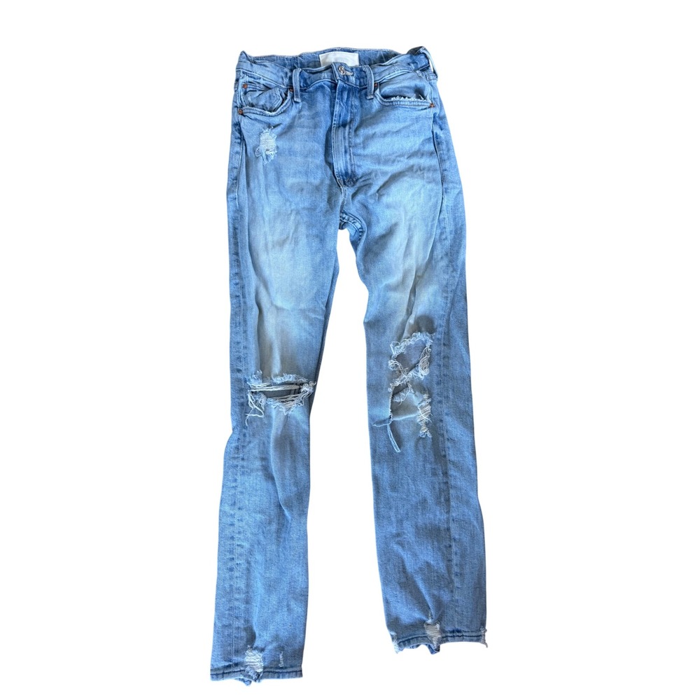 MOTHER Superior High Waisted Rider Skimp Jeans The Confession Distressed 28